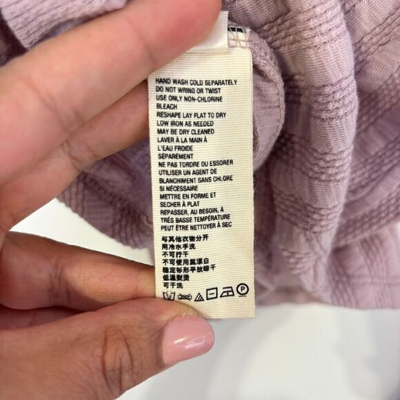 Free People Party In The Back Barely Lilac Open Tie Back Purple T-Shirt Top Smal - Picture 9 of 12